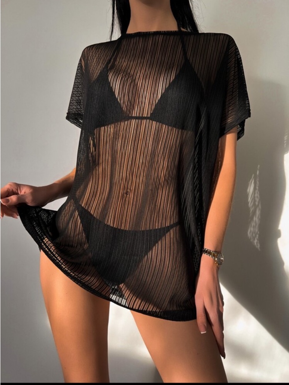 Women's Sheer Black Cover-Up
